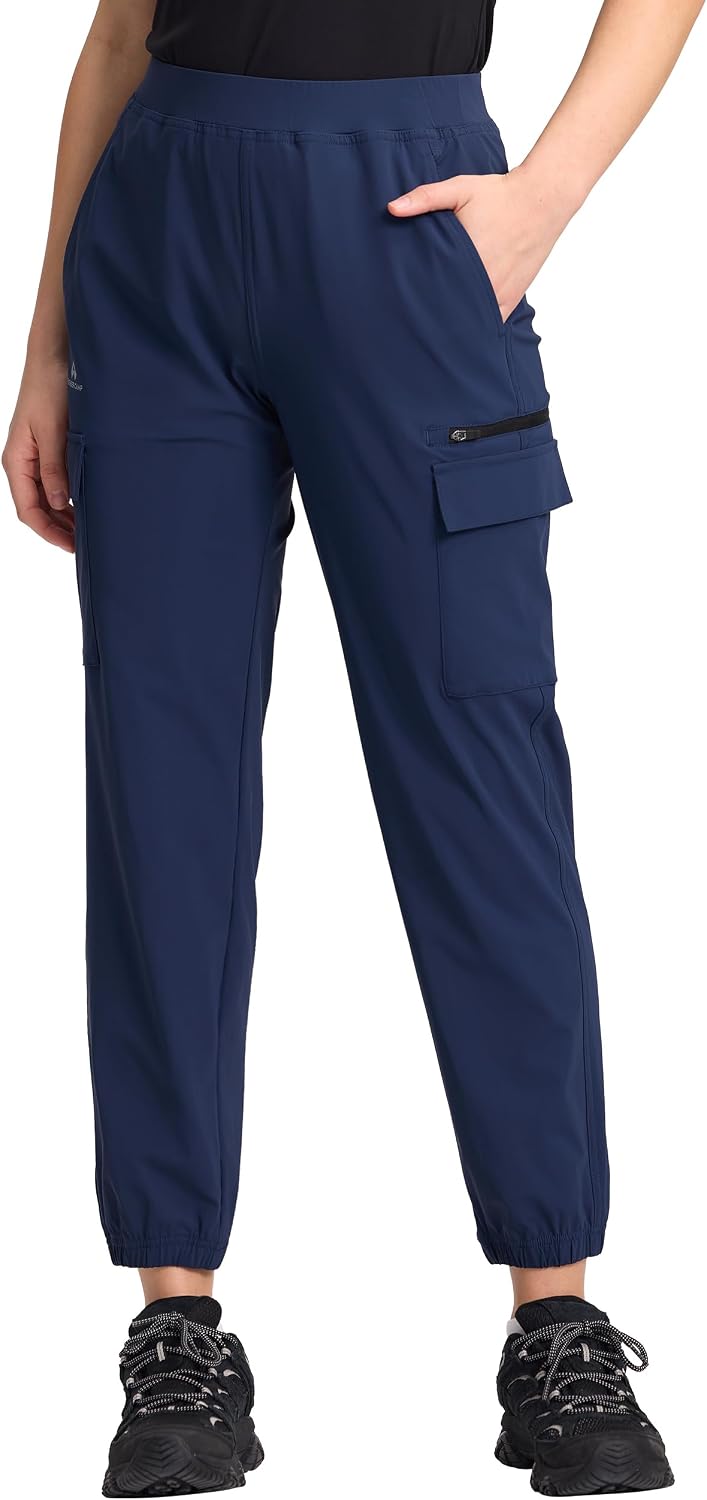 Pioneer Camp Women's Cargo Joggers UPF 100+ Hiking Pants Lightweight with 6 Pockets High Waist Quick Dry for Golf Travel
