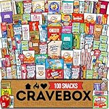CRAVEBOX Snack Box (100 Count) Easter Variety Pack Care Package Gift Basket Adult Kid Guy Girl Women Men Birthday College Student Office College Back to School