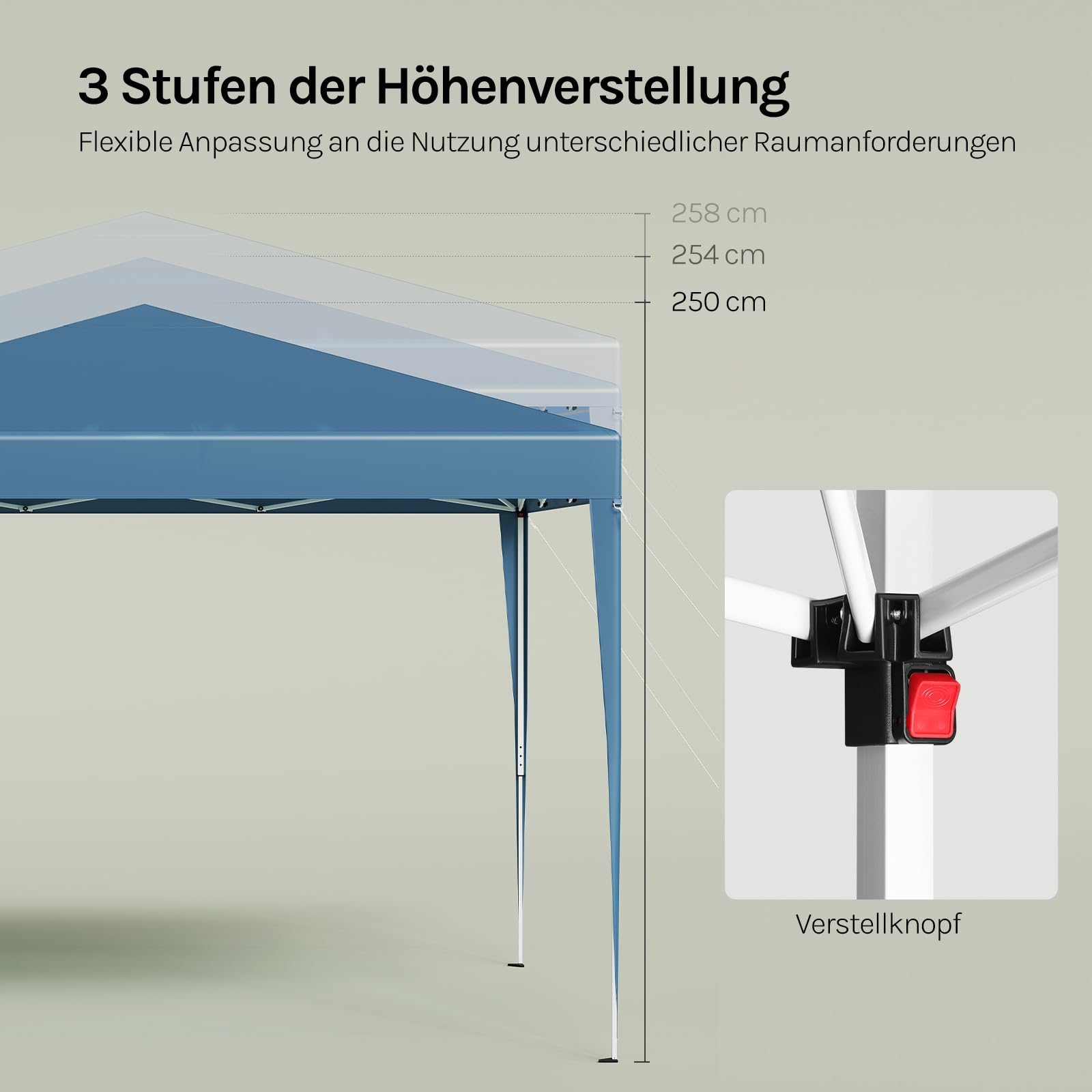 WOLTU Faltpavillon 3x3m Pop up Event Pavillon Gartenpavillon Blau