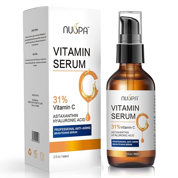 Anti-aging Anti Acne Serum Facial Serum Natural Vitamin C Serum for Face With Hyaluronic Acid, Vitamin E,Astaxanthin,Castor Oil Infused,Blemish, Reduce Wrinkles