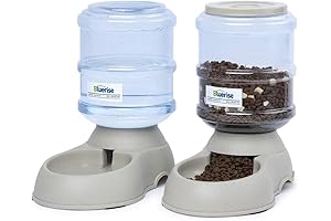 BLUERISE Automatic Pet Feeder and Water Dispenser for Dogs and Cats with...
