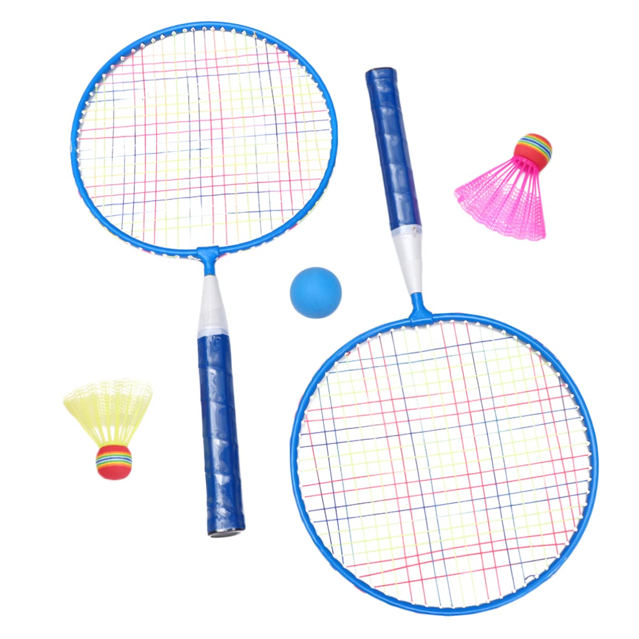 Abaodam 1Set Badminton Racket Set for Outdoor Play of Durable and Rackets with Shuttlecocks Training Tool for Young Players Fun Sports Activity Blue