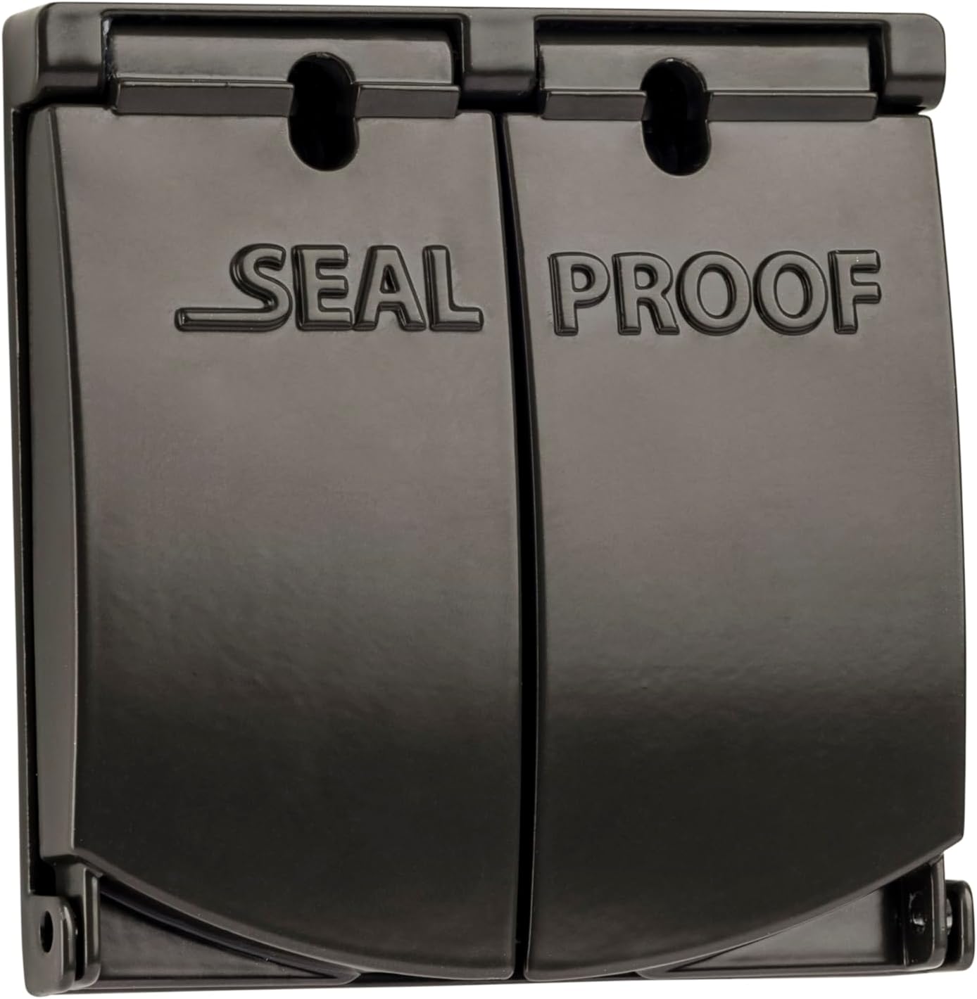 Sealproof 2-Gang Outdoor Weatherproof Metal Flat Electrical Outlet Receptacle Box Cover, Double Gang, 25-in1, UL Listed, Bronze