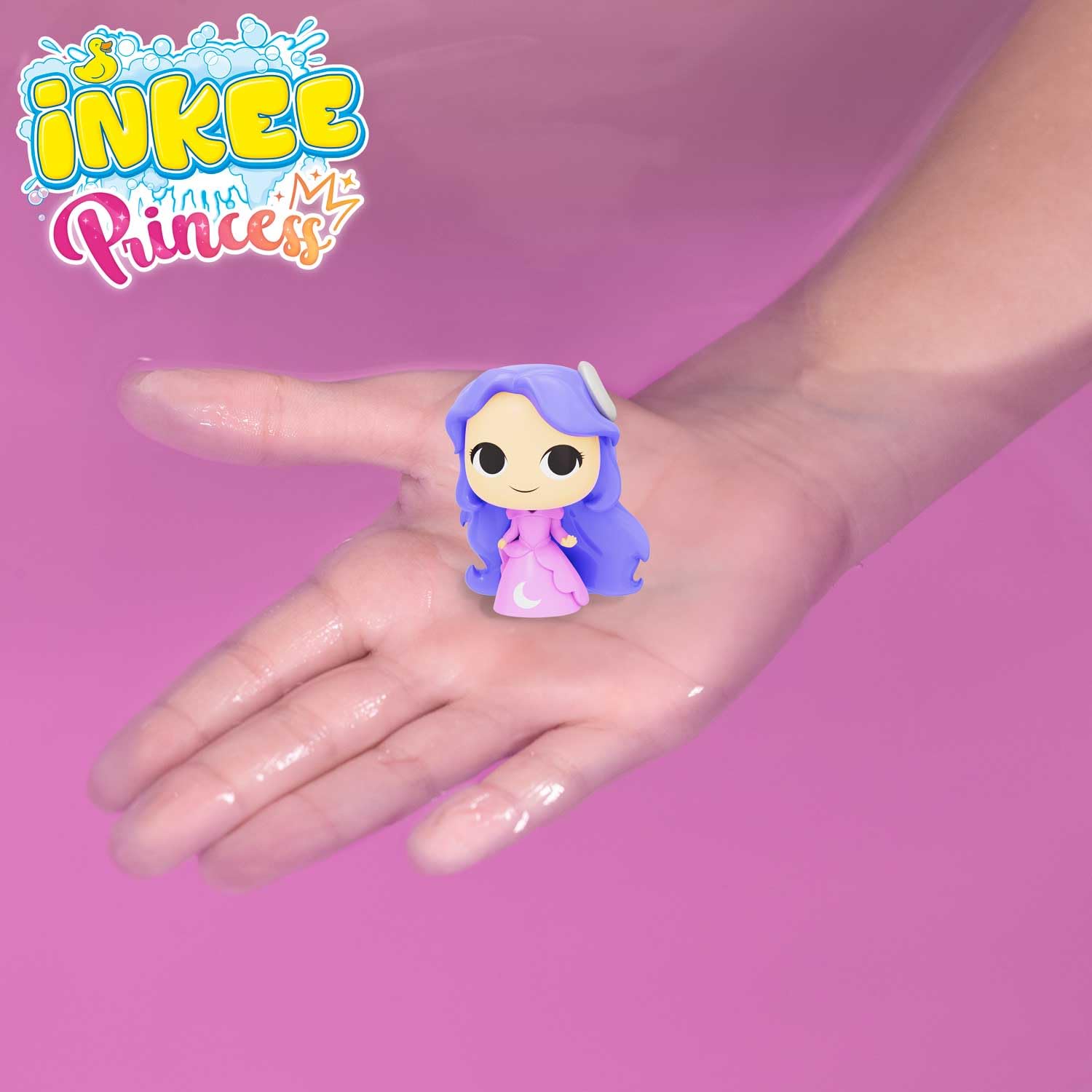 INKEE Boule de bain Princesse - Bombe de Bain Enfant avec Surprise, Figurine Princesse à l'intérieur, Parfum Barbe à Papa & Huile d’Amande Douce, 100g – Testée Dermatologiquement