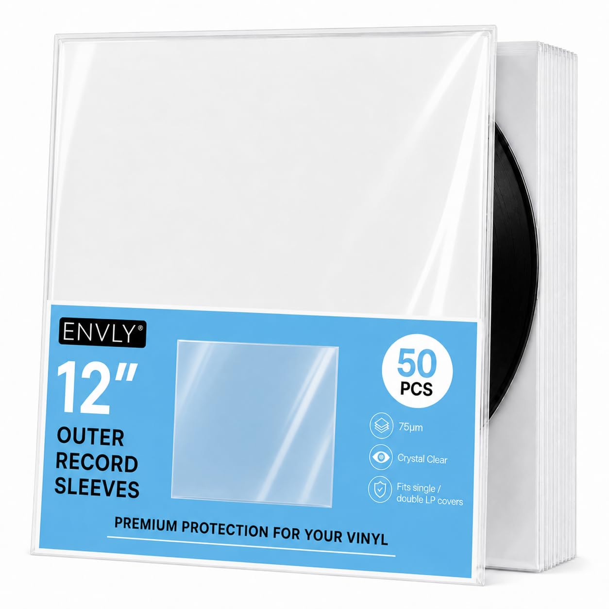 rękawy do płyt (50 sztuk) | 12" | 32,5cm | przezroczyste rękawy | rękawy ochronne LP | rękawy zewnętrzne | rękawy plastikowe
