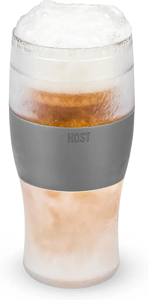 Host Copos de cerveja congelados, canecas de cerveja congeladas, conjunto de copos de cerveja congeláveis, copo de cerveja isolado para manter suas bebidas frias, isolamento de parede dupla, 473 ml,