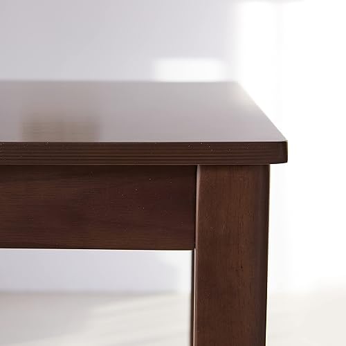 Miniatura 7 de Livinia Cabin 33.5" Mesa de comedor de madera/Mesa de cocina de madera maciza rectangular pequeña moderna de estilo granja de madera sólida (Nogal)