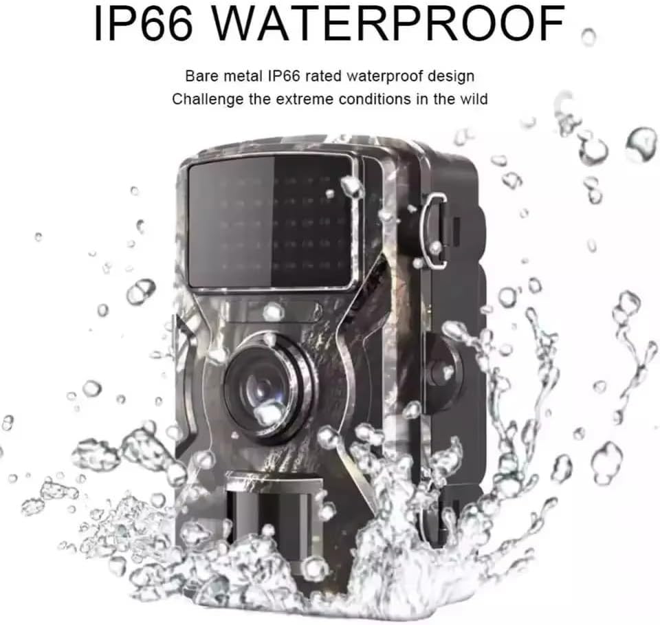 Image demonstrating the IP66 waterproof rating of the camera with water splashing around it.