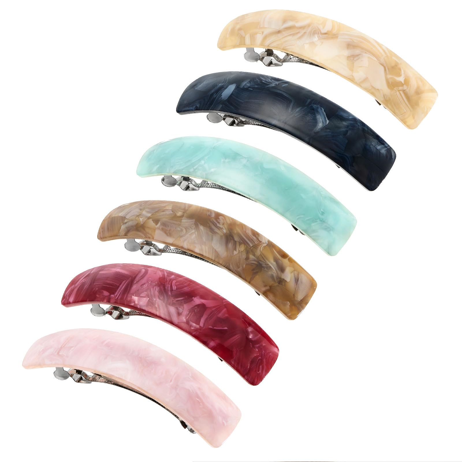 UQW Hair Clips 6 Pieces for Women Large Barrettes for Women with Thick Hair Big Barrettes Hair Accessories Large French Hair Pin Retro Hair Clasp(