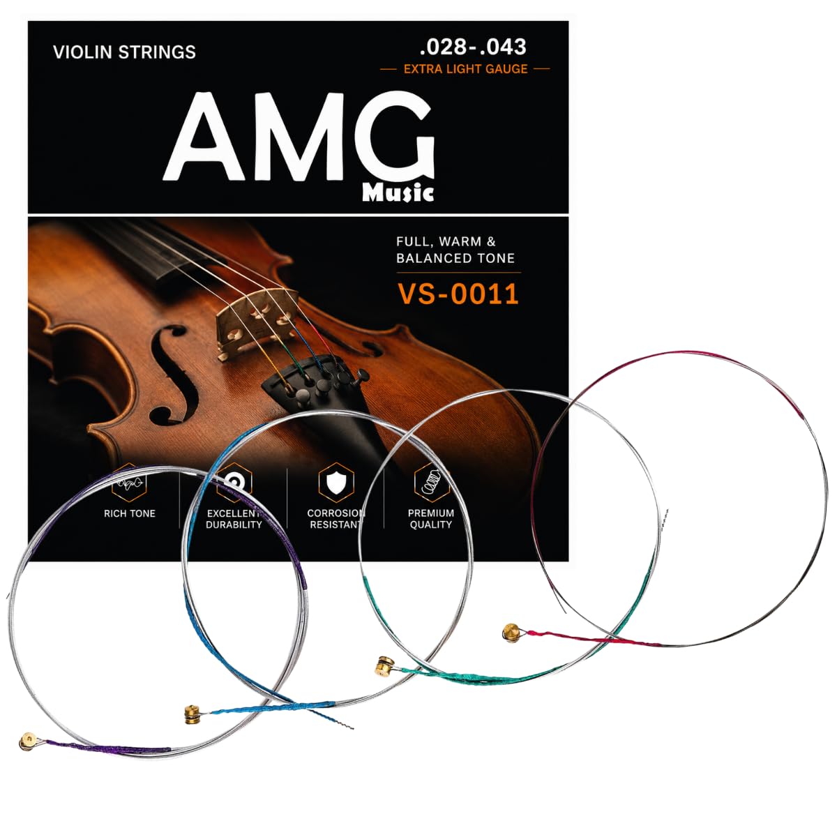 DEVICE OF URBAN INFOTECH Violin String Set E/A/D/G Violin Strings for Size 1/4, 1/2, 3/4, 4/4 Violins Warm Tone, Solid Steel Core, Nickel-Plated Ball Head Replacement Strings for Violin-picture-11
