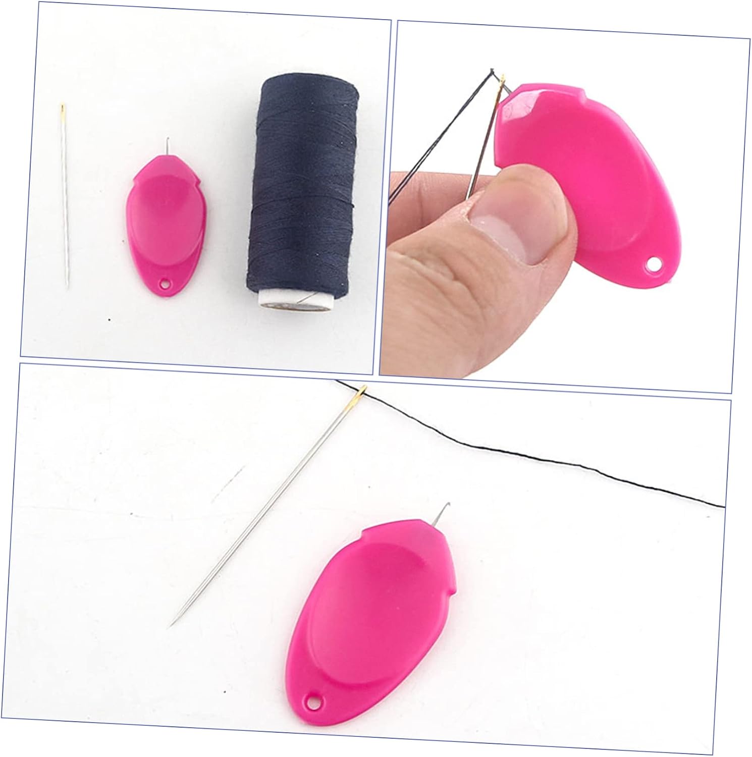 Lurrose 150pcs Bright Plastic Needle Threader Simple Threading Tool for Sewing Needles Machines