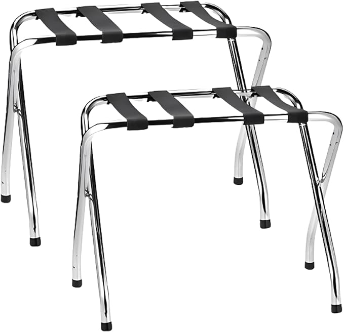 Luggage Rack, Foldable Suitcase Stand, Set of 2, Luggage