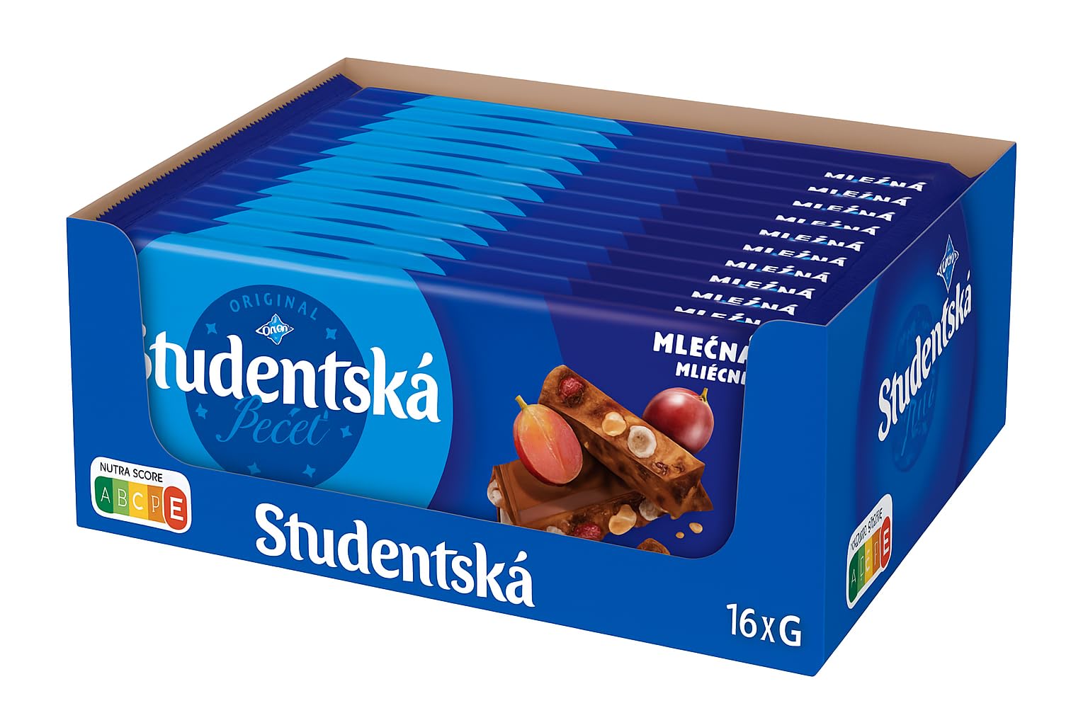 ORION Studentská pečeť Milchschokolade mit Erdnüssen, Rosinen und Gelee 16 x 170 g (16 Stück)