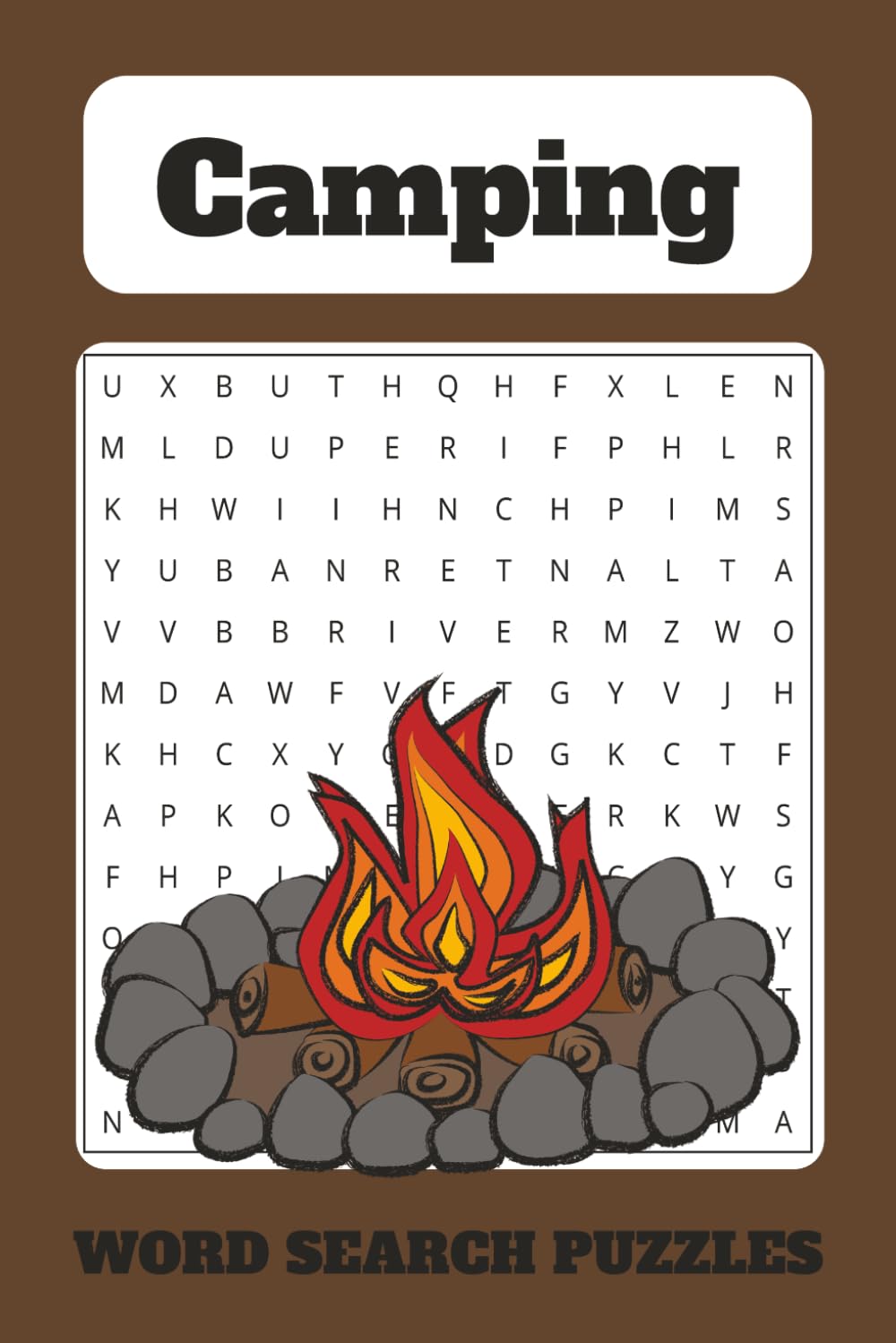 Camping Crossword Puzzles: A Fun Outdoor-Themed Crossword Challenges for Nature Lovers, Campers, Adventure Seekers and More, 6x9 inches, 110 pages
