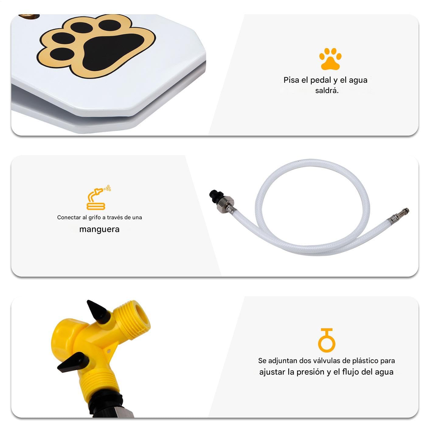 Fuente De Agua para Perros Exterior Juguete De Bebedero Activado por Patita | Bebedero Para Cachorros En Jardín Patio Exterior
