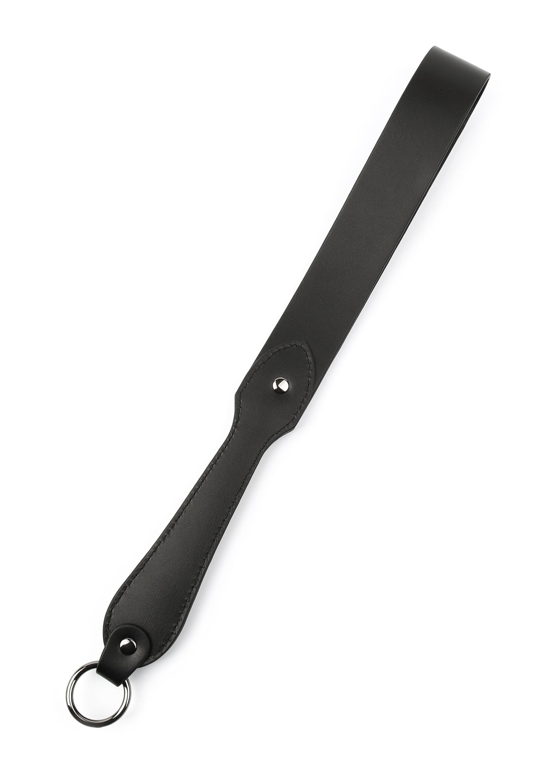 Hidden Desire Genuine Leather Belt Slapper Peitsche - 100% Echtleder, 41 cm, Schwarz