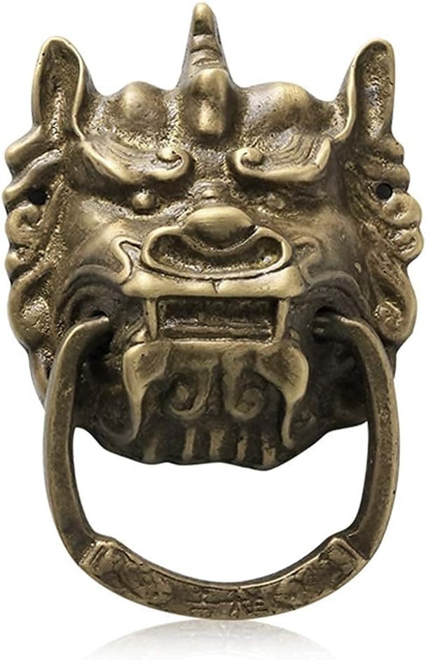 Knockers Vintage Solid Brass Lions Door/Gate，Antique Pull Handles for Cupboard Drawer Cabinet，Retro Knob(Color:Style4) Door knockers for Front Door