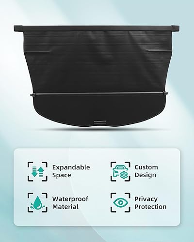 Miniatura 147 de SCITOO Cubierta de carga 2013 2014 2015 2016 2017 2018 compatible con Toyota RAV4 2.5L actualizado anti-mirón retráctil trasero maletero cubierta