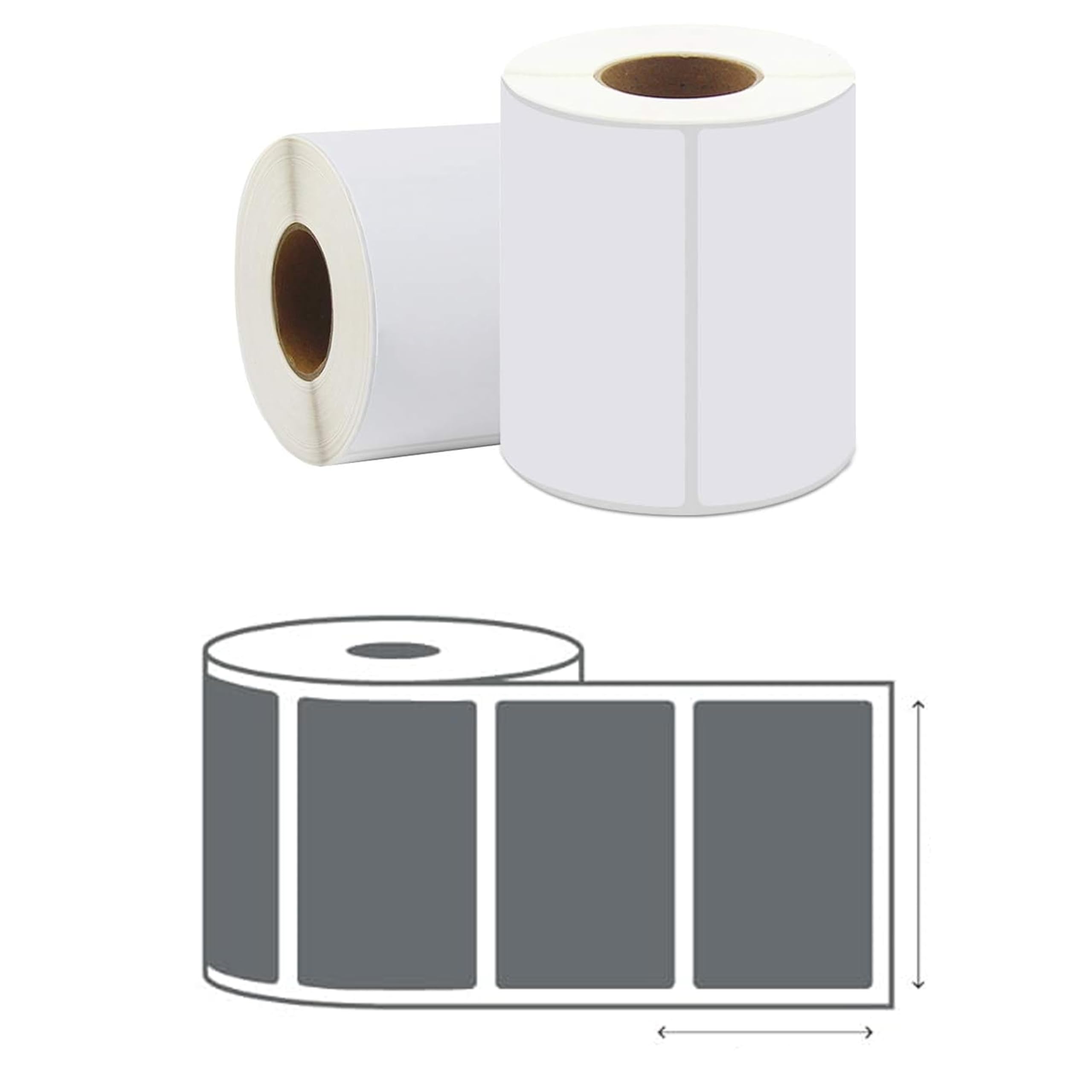 100 x 50mm (4 x 2) Zebra Labels - Coated Zebra 100mm x 50mm White Direct Thermal Labels (1000 Labels per Roll) Compatible with Zebra Label Printers (2 Roll or 2000 Sticker)