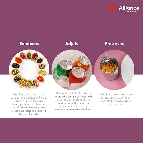 Miniatura 5 de Ácido fosfórico 85% - USP Grado Alimenticio - Cubo de 5 galones - Usos Control y Ajuste del PH, Alimentos y Bebidas, Agente Activador, Cuidado
