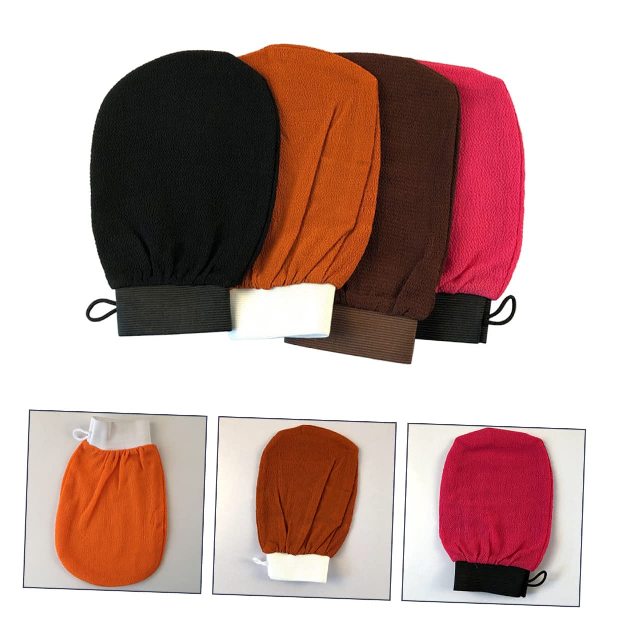 Beavorty 12piezas Guantes De Exfoliantes Para Baño Suaves y Eficaces Sin Irritación Para Hombres y Mujeres Mezclados Limpieza y Cuidado Piel