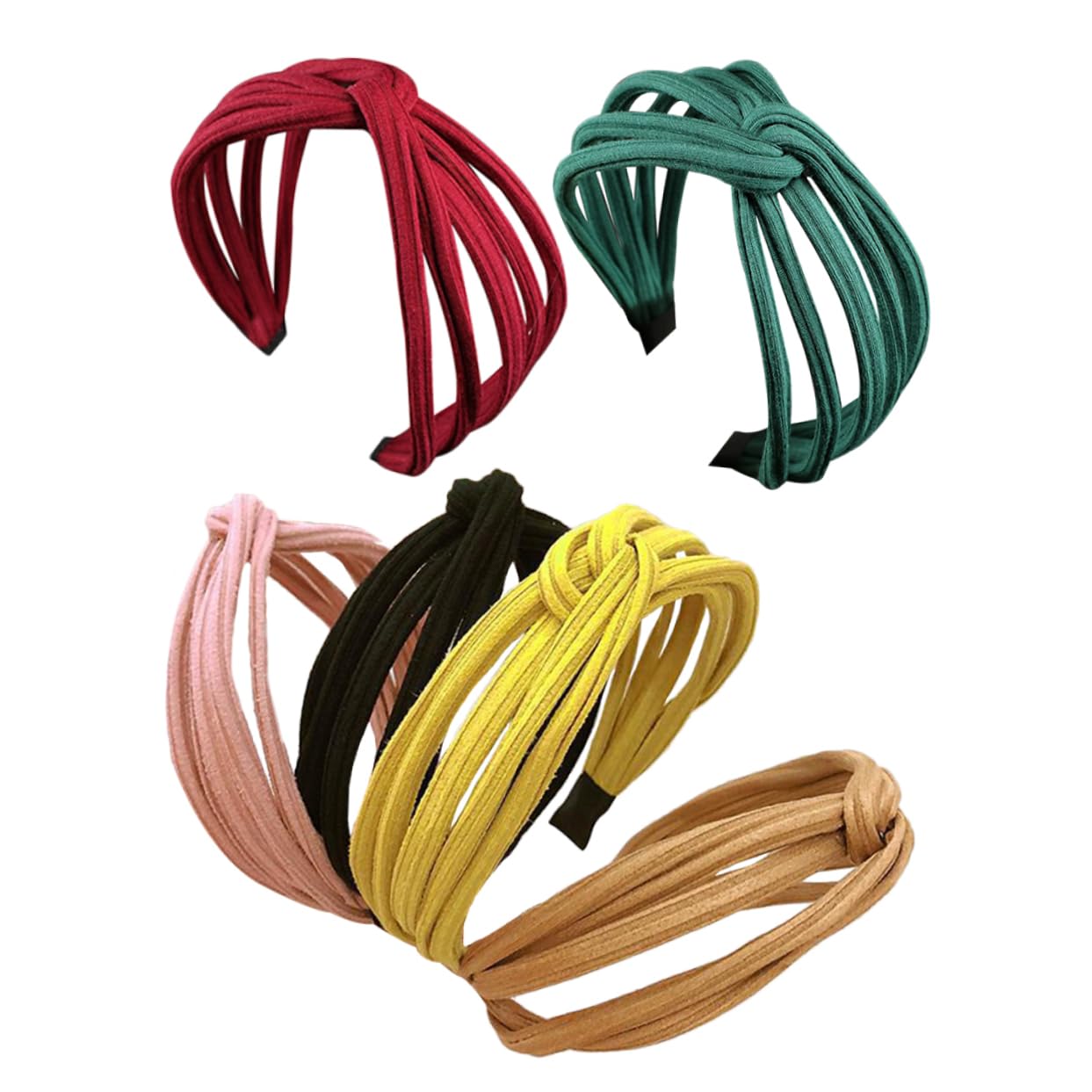 Diadema Ancha de Tejido Nudo Cruzado para Mujer, 6 Piezas | Estilo Elegante y Dulce, Fácil de Poner, Adecuado para Escuela y Bodas, Accesorio Práctico