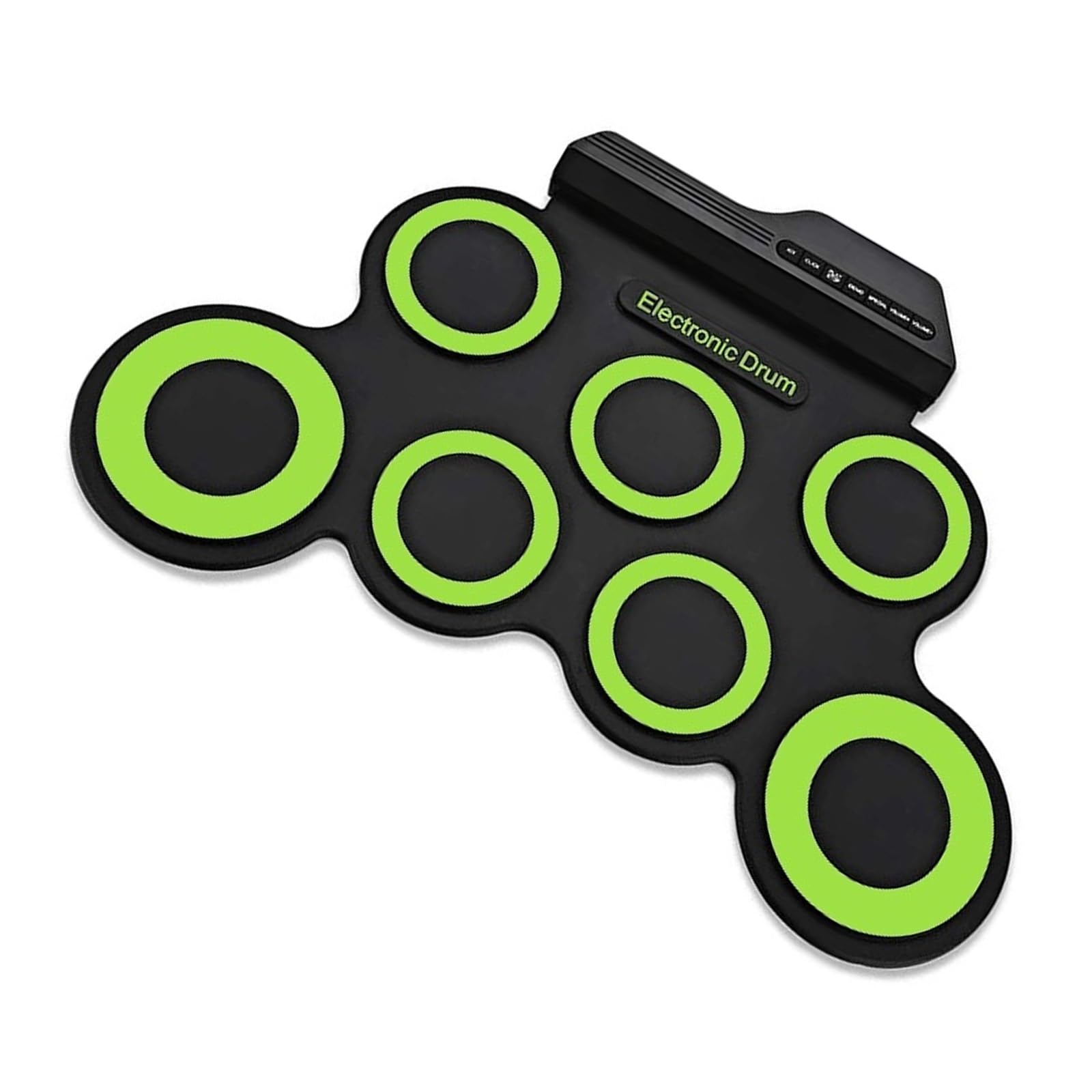 Batteria elettronica 7 Pad Rolls-up Pratica Drum Set Altoparlanti Incorporati Cuffie Presa USB Kit per Adulti Principianti Rotoli Up