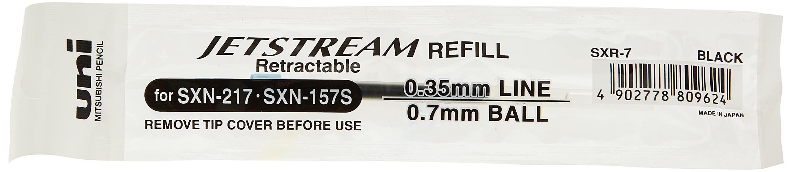 Uni Sxr-7 Jetstream Ballpoint Pen Refill - 0.7 Mm - Black (Pack Of 12)