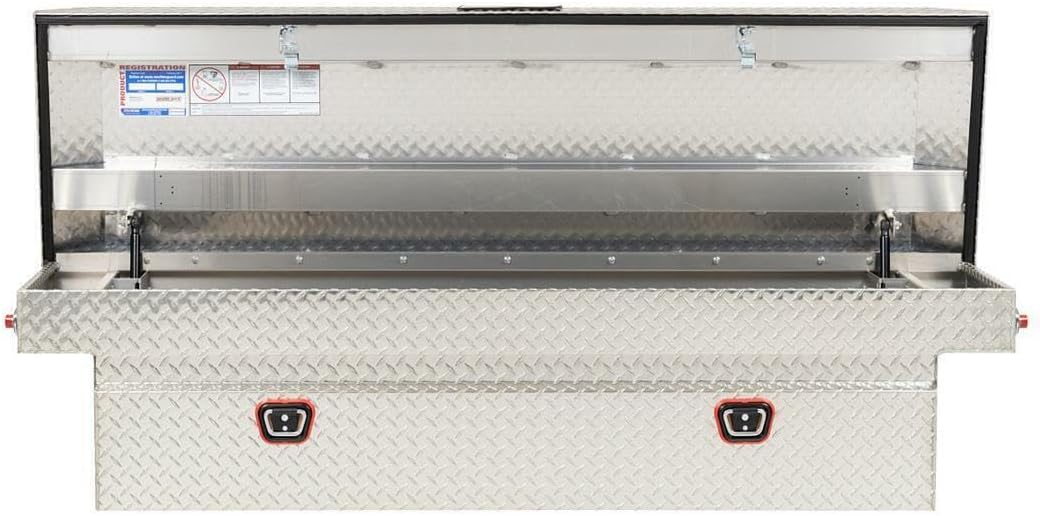 Weather Guard, 71.5in. Saddle Box, Width 72 in, Material Aluminum, Color Finish Diamond Plate Silver, Model# 127-0-03
