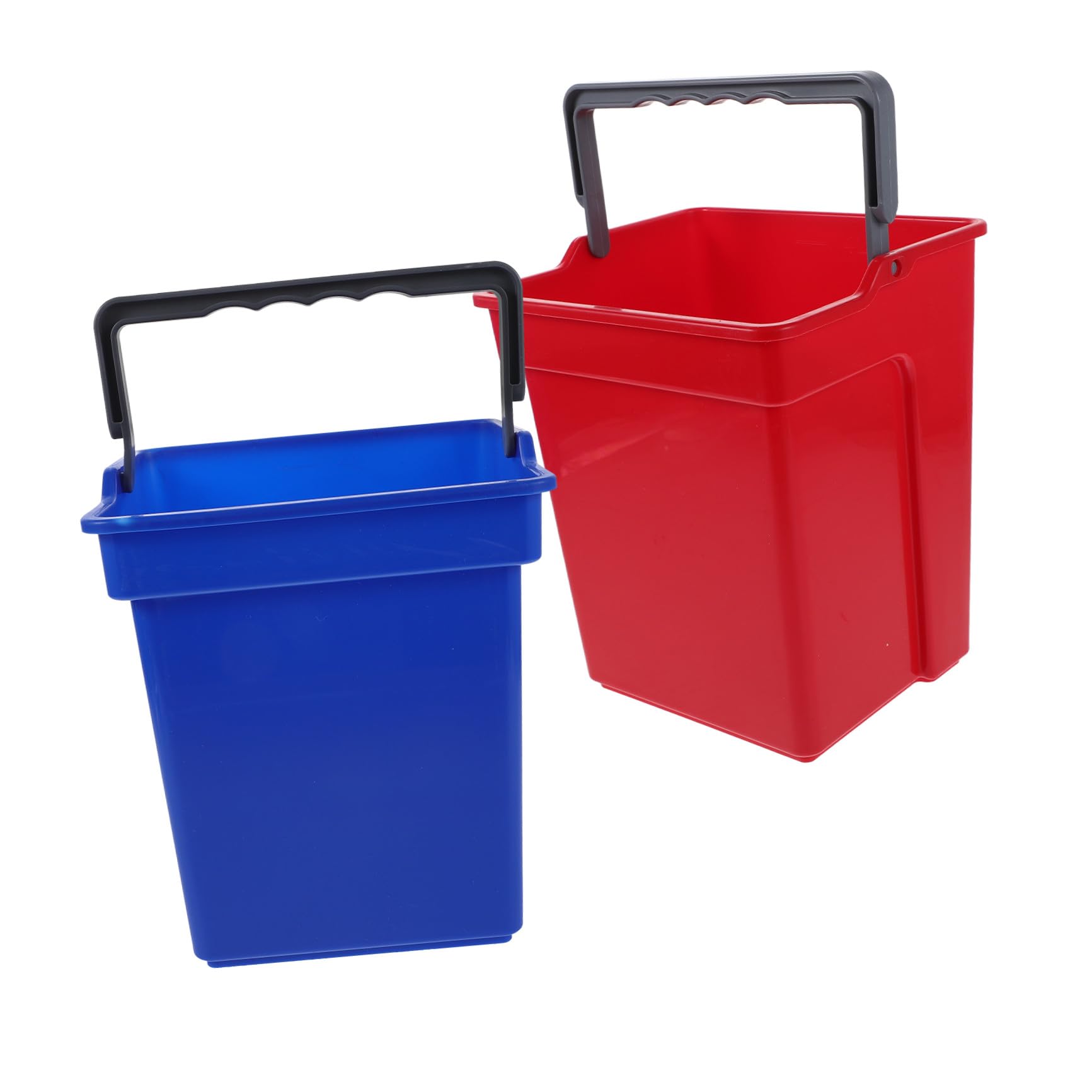 SHINEOFI 2 Cubos de Plástico Diseño Moderno con Asa y Operación Rápida Contenedores Multiusos para Carrito de Limpieza Profesional para Residuos y Agua en Espacios Comerciales