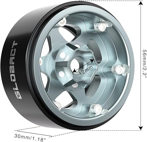 Miniatura 3 de EPINON Aluminum 1.9 Beadlock Wheels - Offset -10.5mm RC Wheel Rim Hub for 110 RC Crawler TRX4 TRX6 Axial SCX10 UTB10 Redcat GEN7 8 VS4-10 RC4WD D90