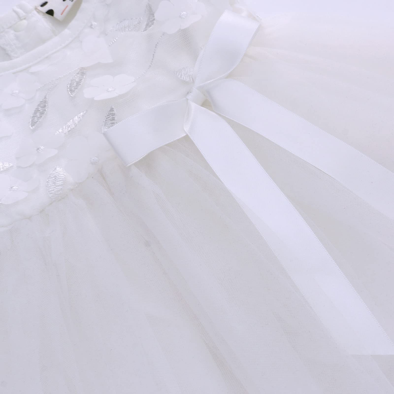 Famuka Baby Mädchen Kleider Baby Taufkleid Brautkleid Hochzeit Geburtstag Taufe Kleider Prinzessin (6 Monate, Weiß)