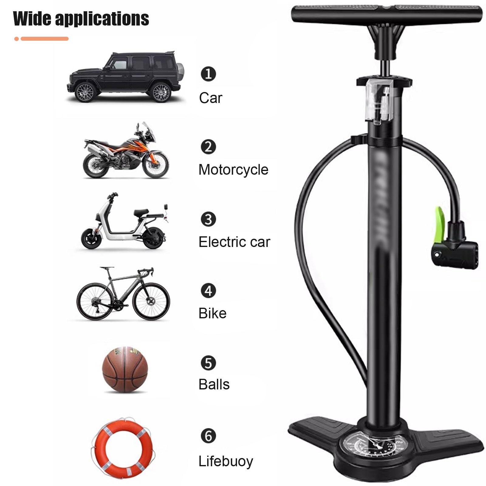 Bomba de Piso para Bicicleta con Manómetro - Bombas de Aire Portátiles con Válvula Presta y Schrader para Neumáticos, Pelotas, Globos E Inflables de Bicicleta de Montaña de Carretera