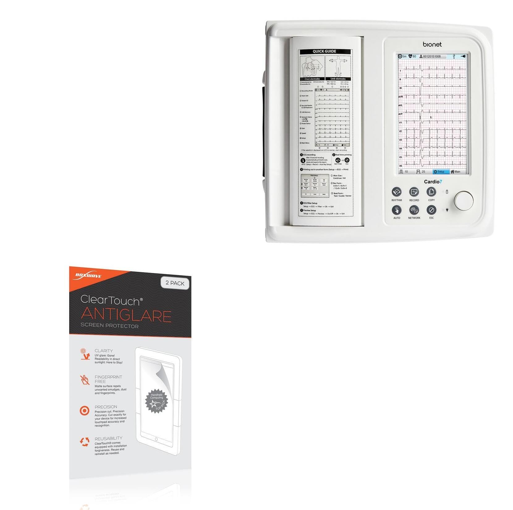 BoxWave Screen Protector Compatible with Bionet Cardio7 - ClearTouch Anti-Glare (2-Pack), Anti-Fingerprint Matte Film Skin