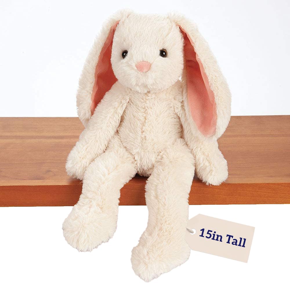 Vermont Teddy Bear Bunny Stuffed Animal – 15 Inch Ivory Bunny Plush Toys, Soft and Cute Stuffed Plushie, Adorable Gift Toy, Perfect for Snuggling for Kids, Boys and Girls, Buddy Collection