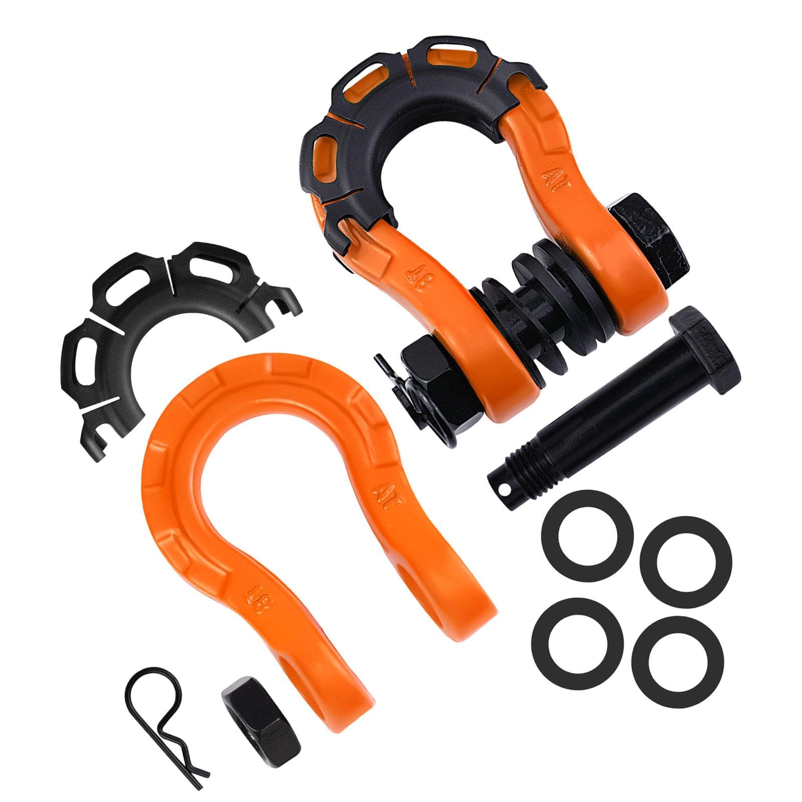 2 Pièces Manilles D Accessoires Remorquage Camion Faciles à Installer Construction Acier Carbone Force Élevée Convient pour Opérations SUV Off, Orange