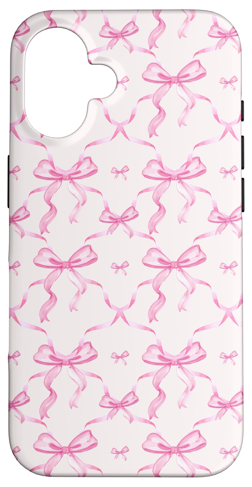 iPhone 16 Aesthetic Pink Ribbons and Bows in Watercolor Case