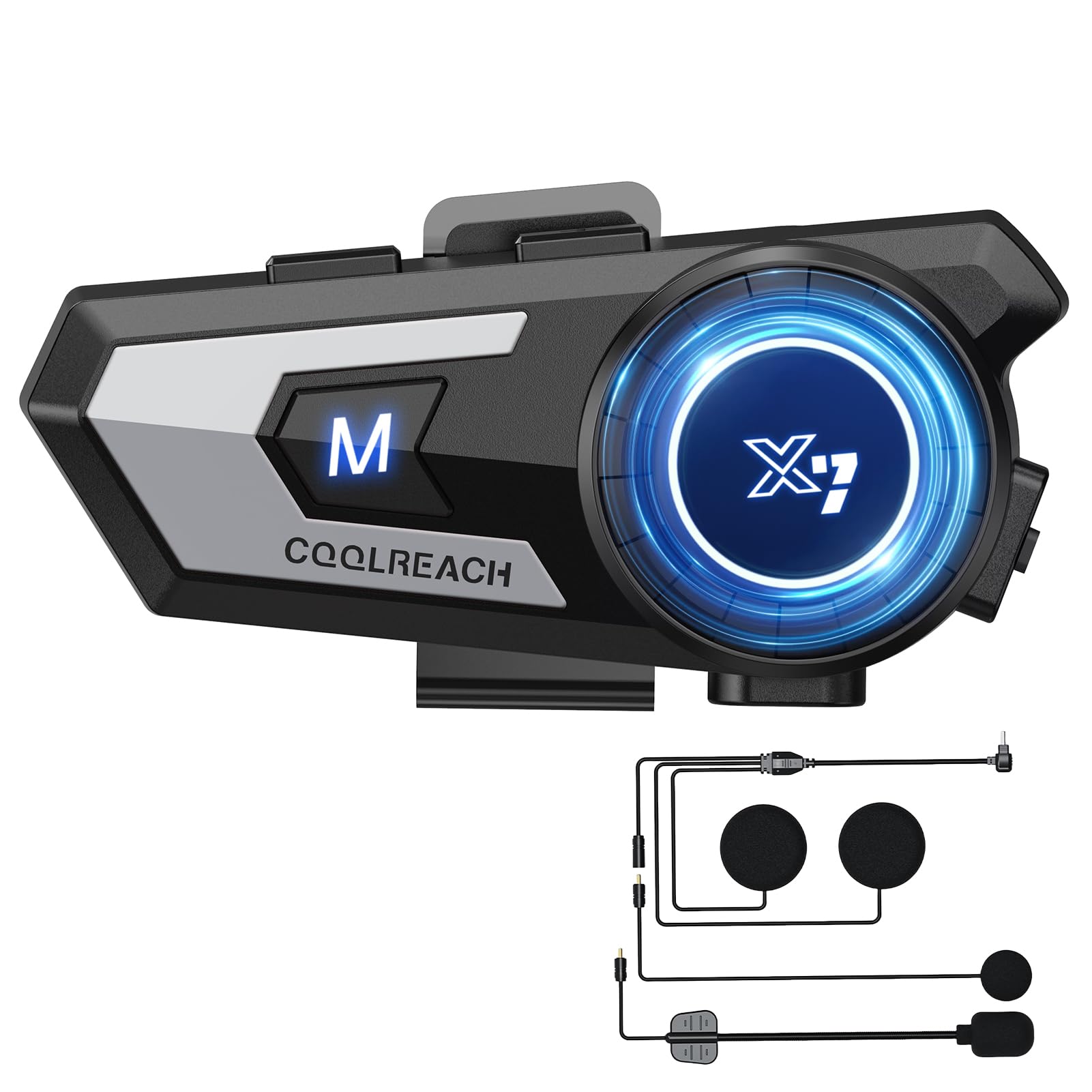 Khptop Motorcycle Helmet Bluetooth Headset,Sking Earphone,CVC Noise Cancellation Stereo Music Automatic answering,90 Hours Playing time High Sound