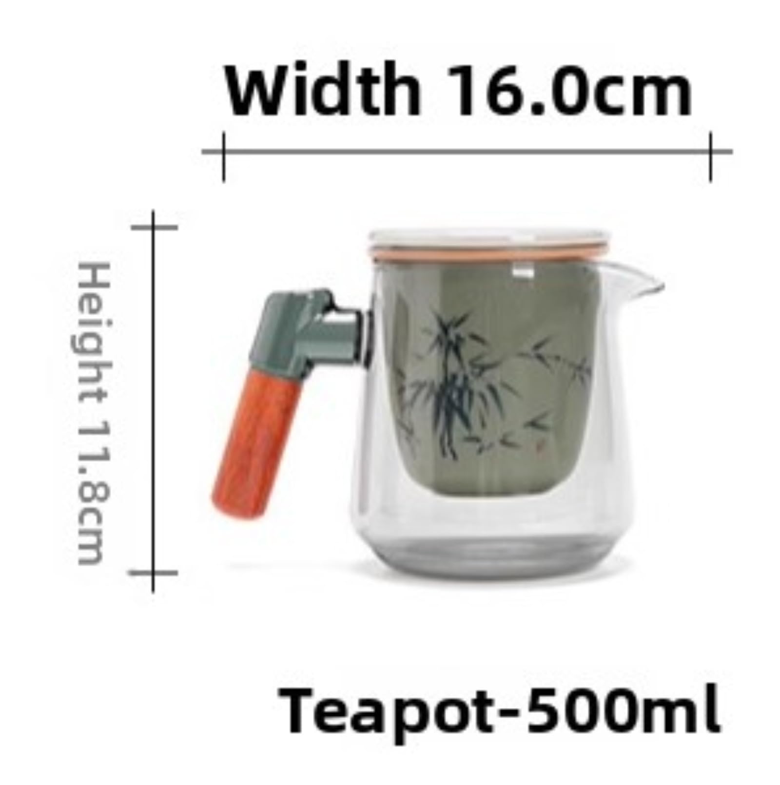 Szklany czajniczek do herbaty w stylu chińskim, 500 ml, ręcznie robiony domowy zestaw do herbaty kungfu