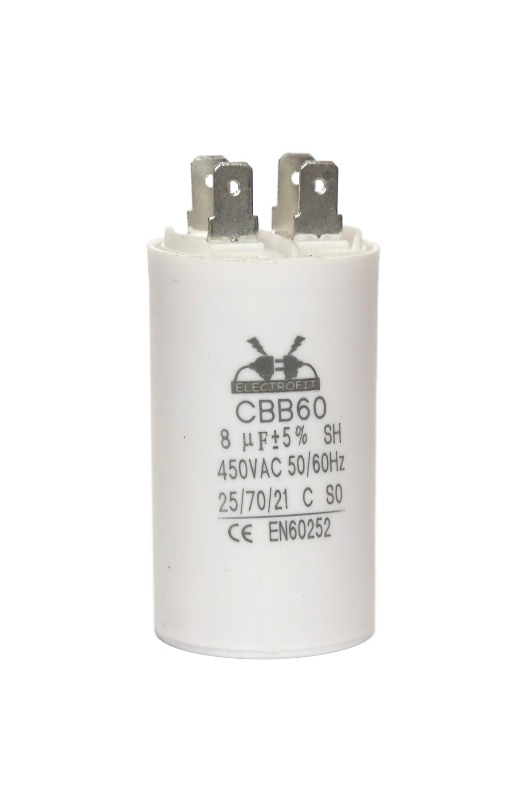 Electrofit Motor Capacitor 450V AC 8 uF CBB60