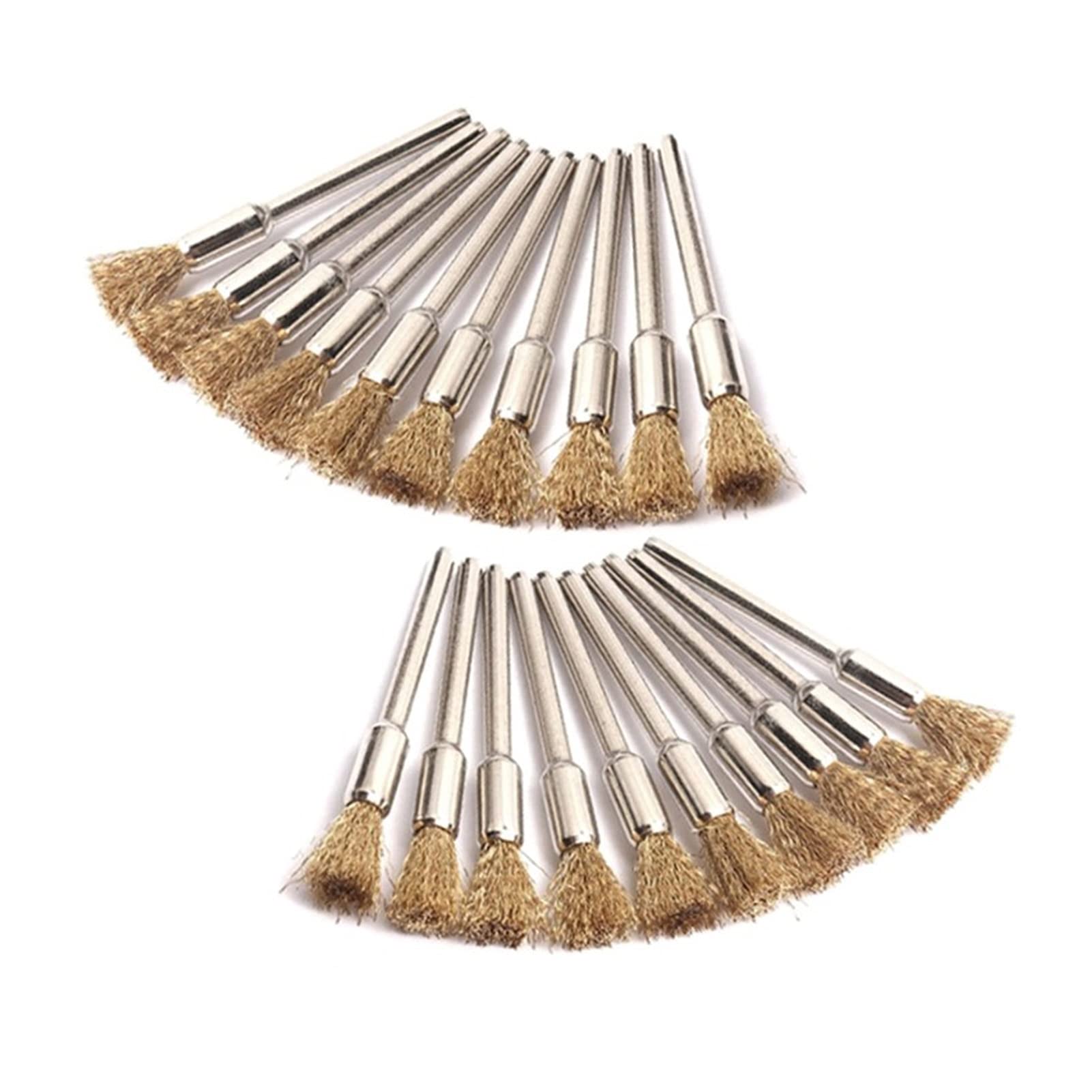 Szczotka druciana T-Shaped Brass Wire Brushes, for Drills Set,20pcs 3mm Shank for Metal Removal Polishing for Rotary Grinder Tool