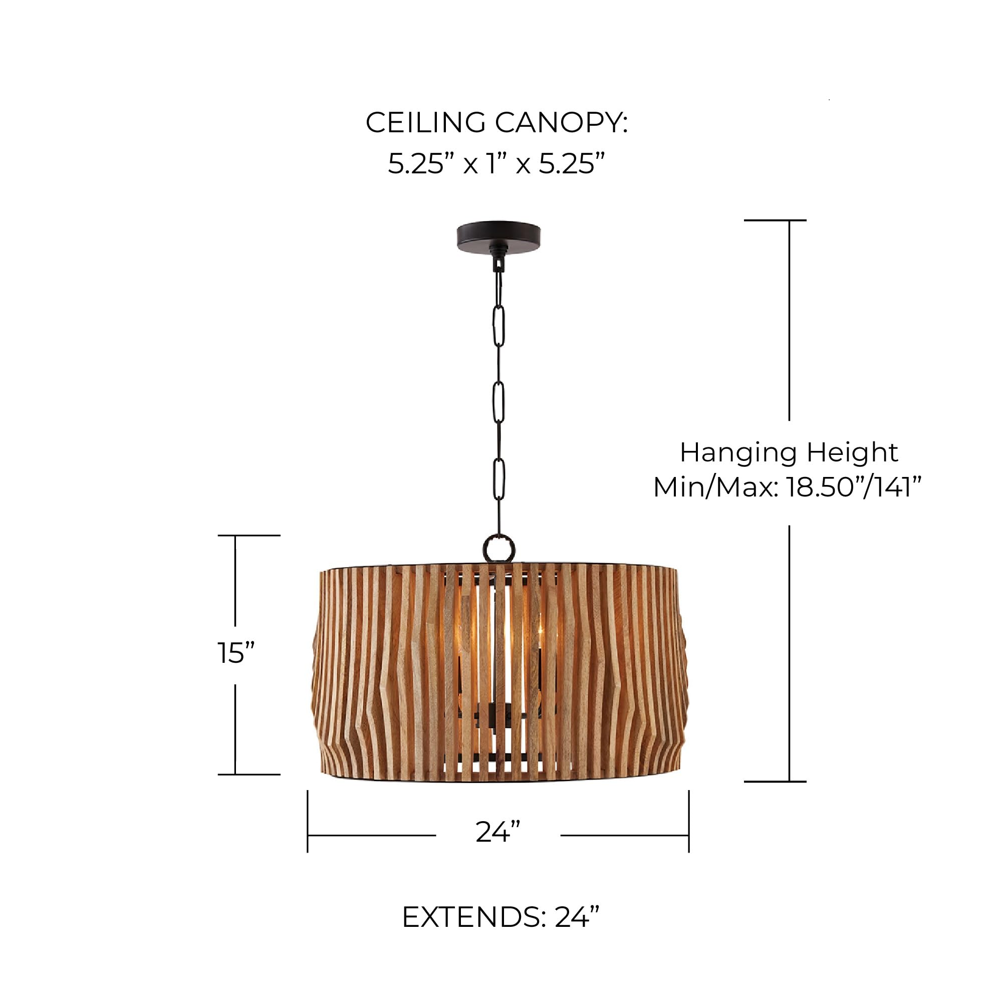 Capital Lighting 344642WK Archer Modern Artisan-Crafted Mango Wood