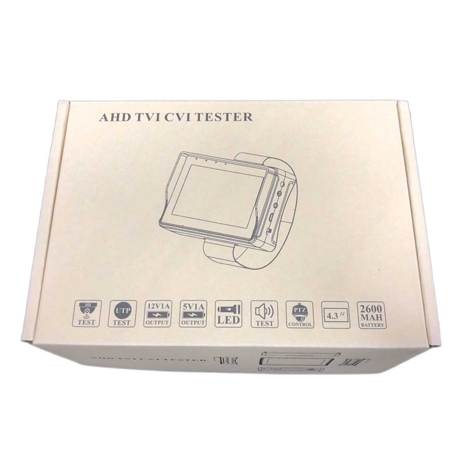 Tester CCTV, Tester CCTV 2 in 1 da 4,3 pollici, tester for telecamera IP polso portatile, for analogica AHD, supporto PAL/NTSC, uscita DC12V