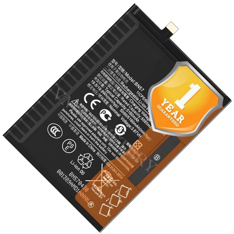 Image of Original BN57 Battery Compatible for Xiaomi Poco X3 Pro (M2102J20SG, M2102J20SI) | Poco X3 NFC (M2007J20CG, M2007J20CT) (NOT Poco X3) - (5160mAh) - 1 Year Warranty K7