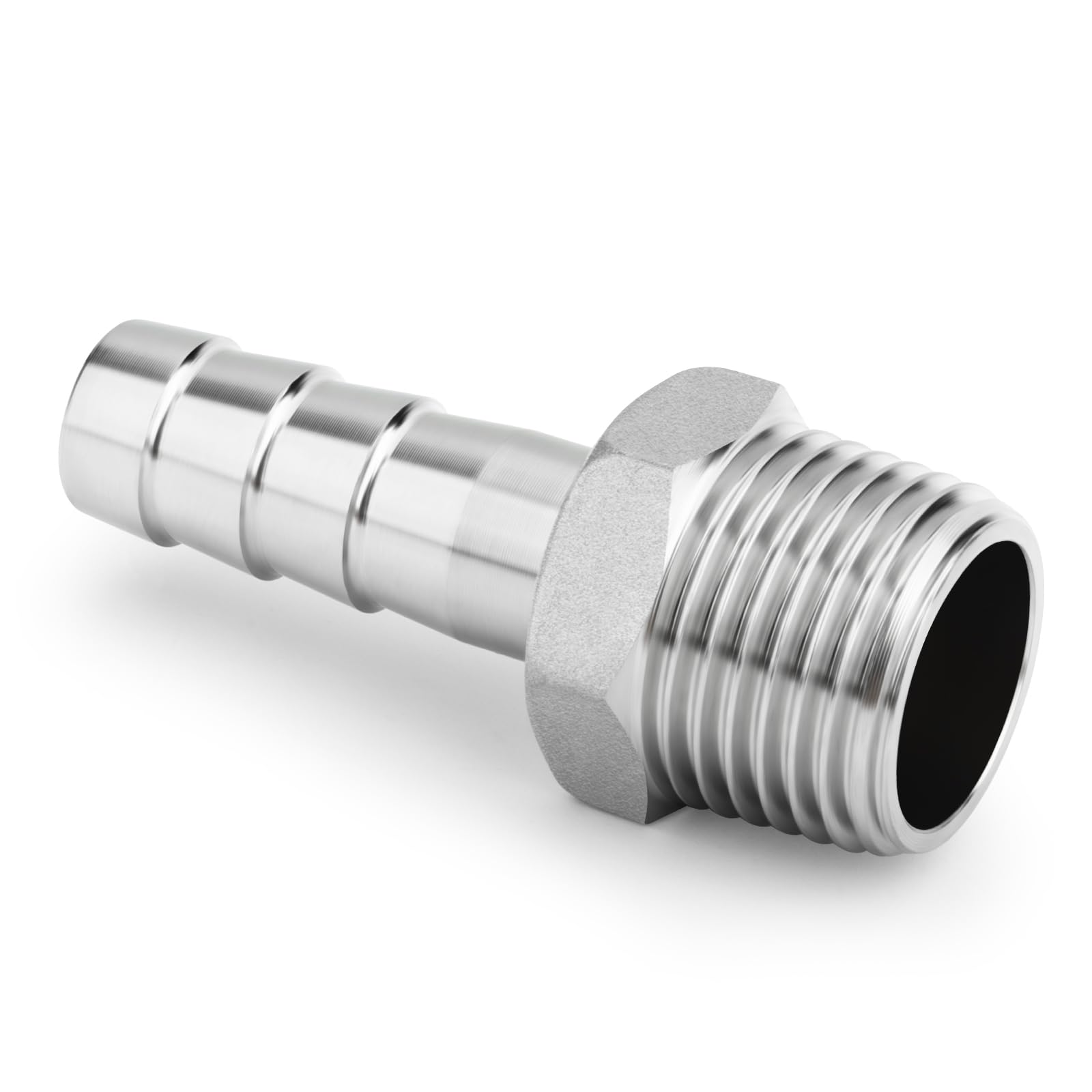 Racores de acero inoxidable 304 con espiga, 10 mm a rosca macho BSP de 3/8", conectores de compresión para agua, combustible, aire