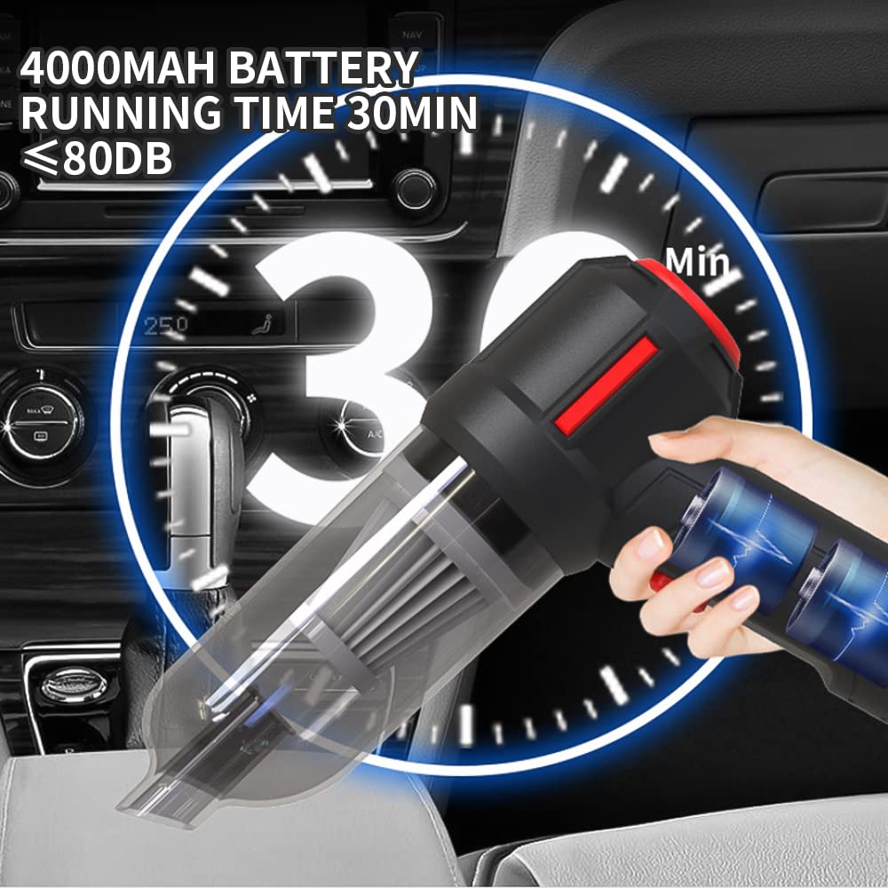 Soffiatore elettrico 3-IN-1, 9000 Pa Aspirapolvere tastiera Aspirapolvere per tastiera 120 W Spruzzo elettrico ad aria compressa batteria 4000 mAH, Mini aspirapolvere per PC, laptop