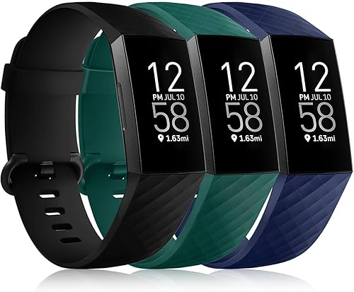 Miniatura 10 de Wepro correas impermeables compatibles con Fitbit Charge 4  Charge 3 SE para mujeres, hombres, paquete de 3 grande y chico.