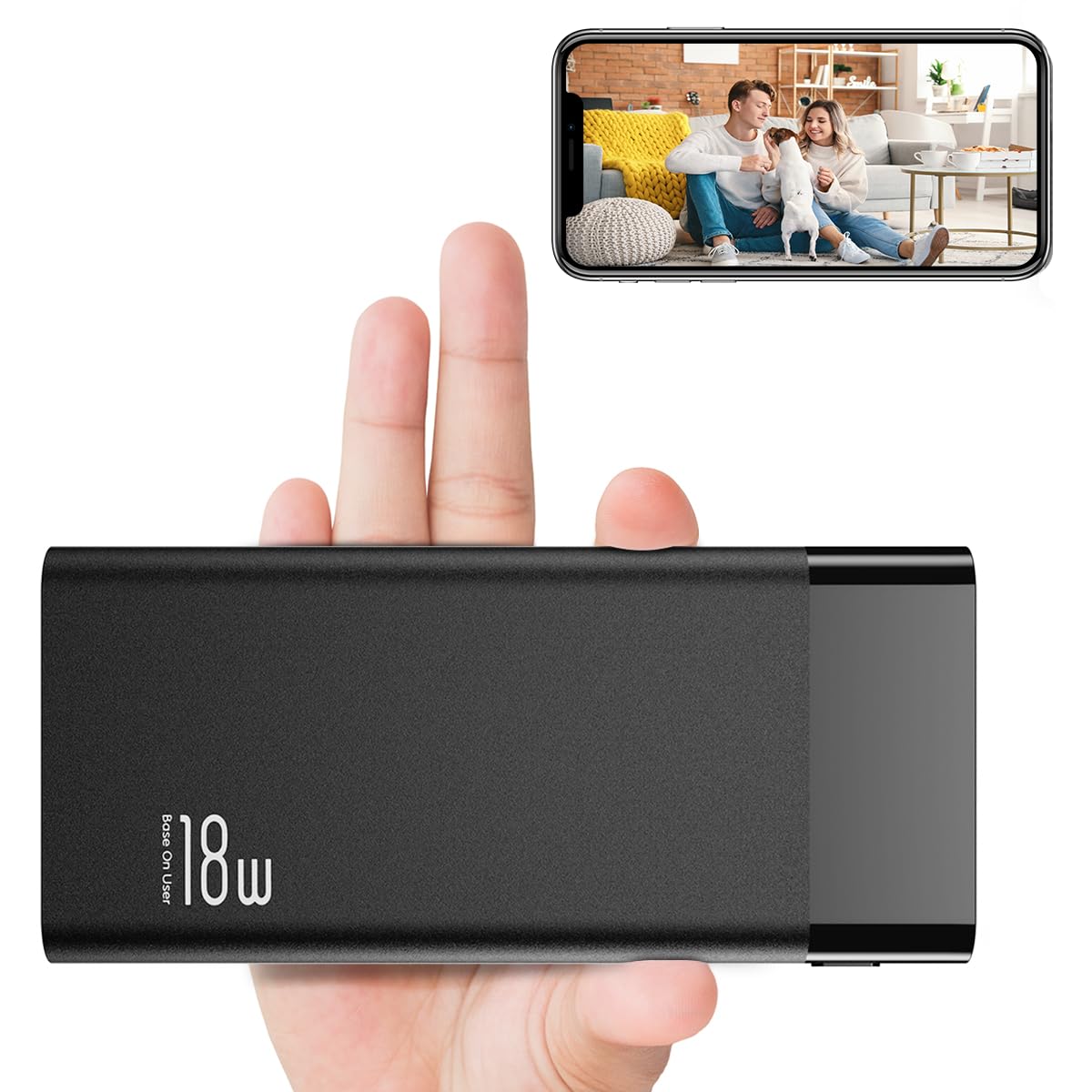 LIZVIE Power Bank Hidden Camera Portable Charger Spy Camera 10000mAh with SD Storage Night Vision Spy Security Cameras