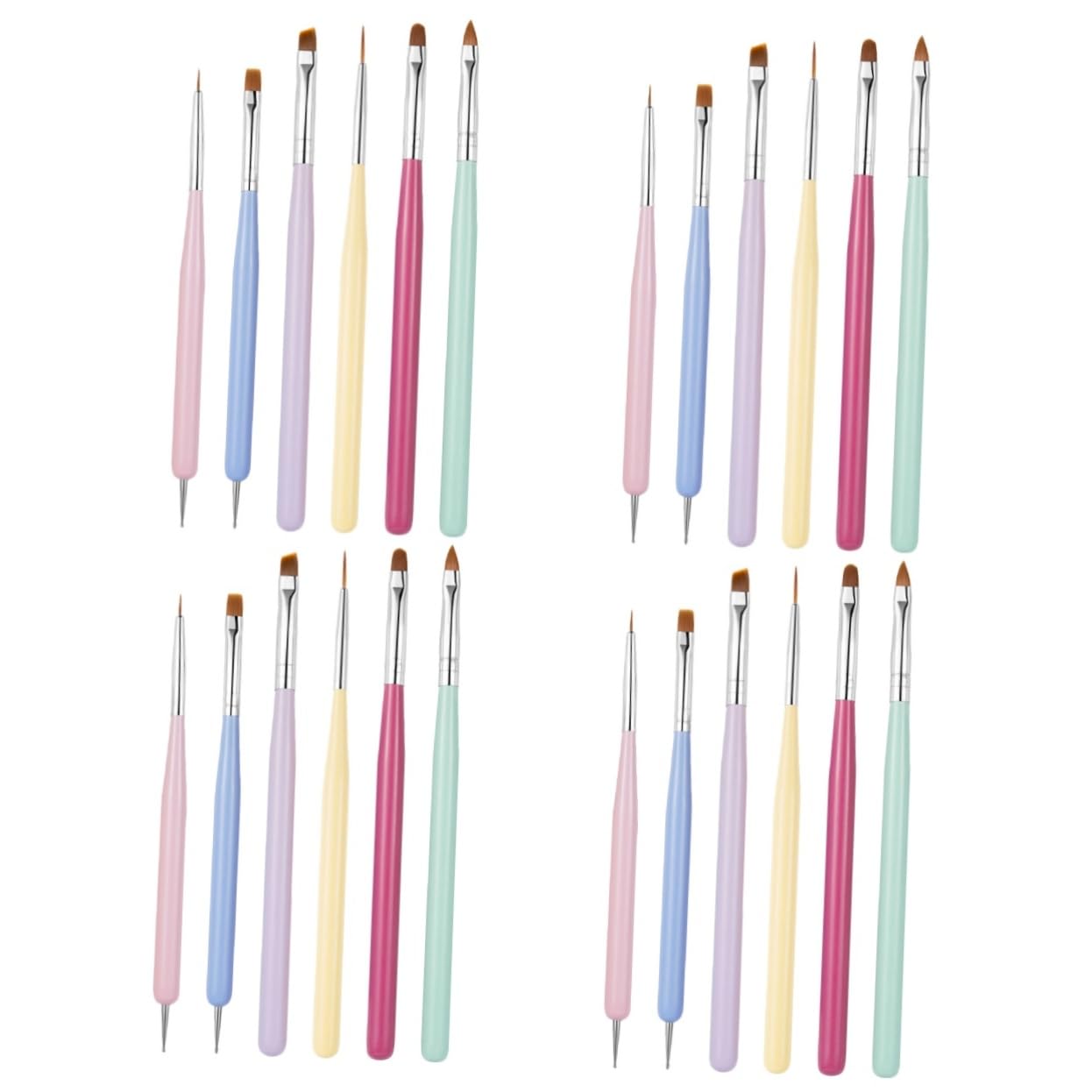FRCOLOR Pz Penna per unghie pennelli unghie professionali pennelli nail art professionali doppia testa penna da disegno penna scolpita Pennarello Accessori tubo di alluminio