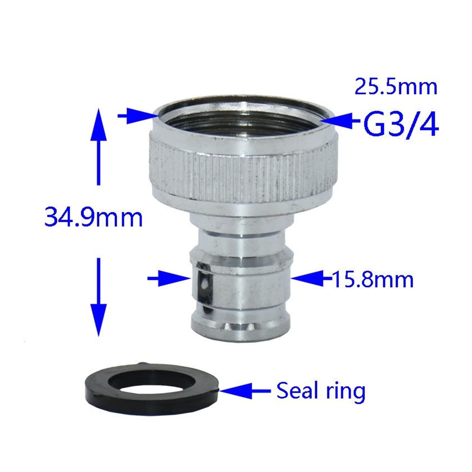 Adaptador de Conector de Utilidad Adaptador de Conector de Manguera Rosca Hembra de Latón Conector de 3/4 a 5/8 "Conector Rápido de Jardín Plateado Adaptador de Grifo Dere 20 Piezas/Plata